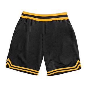 Short sublimé de couleur noir et jaune pour homme, vêtement de basket-ball, pour équipe personnalisée - Product Image 2