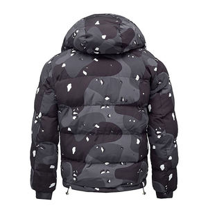 OEM Custom Design Winter Down Coat Hoodie Puffer <b>Men</b> <b>Jacket</b> Streetwear Printing Webbing Thickening Bubble Coats <b>Men's</b> <b>Jacket</b> - Product Image 5