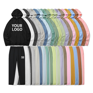 Oem Custom logo Men Stacked French Terry Tracksuit Customized Mens Sweatsuit <b>Sets</b> - Product Image 1