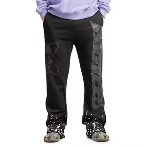 Pantalon de survêtement décontracté taille moyenne pour hommes avec strass pour la vente en gros et les professionnels - Product Image 3