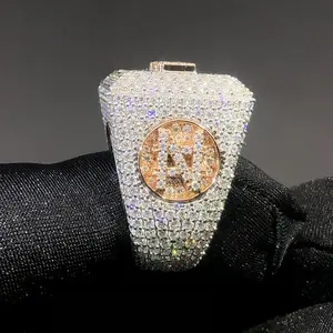 แหวนชื่อแชมป์สำหรับผู้ชายแหวนเงินฮิปฮอป925เพชรเย็นแบบกำหนดเอง - Product Image 3