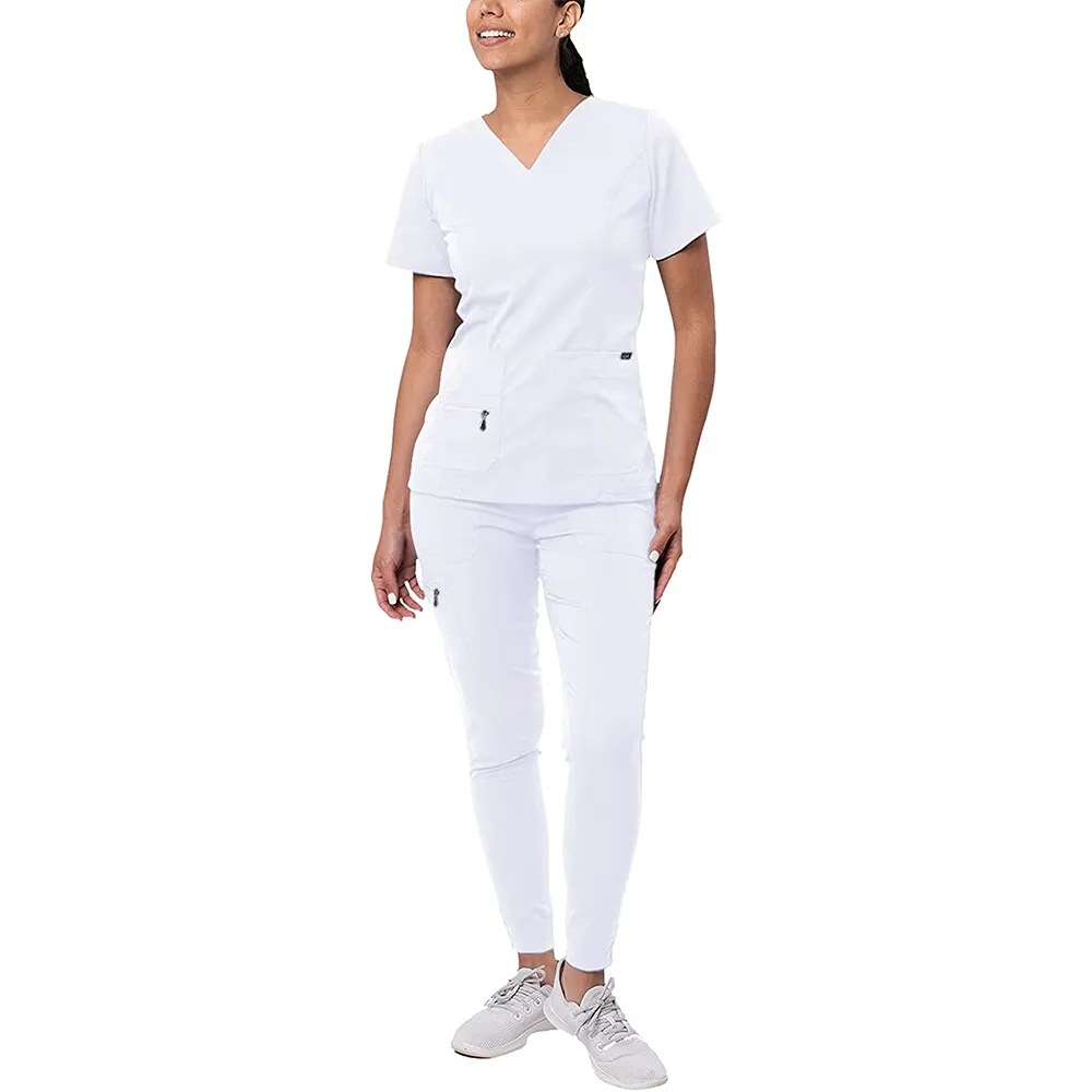 Cheap women medical scrub hospital clothing nursing uniform tops Hot sale products