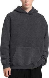 <b>Men's</b> Hoodies Oversized Unisex Acid Wash Hoodie Heavyweight Fleece Vintage 100% Carbon <b>Grey</b> <b>Sweatshirt</b> <b>Men</b> Women Streetwear - Product Image 3