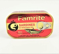 Sardine en conserve dans l'huile végétale 125g Boite De Sardines/Sardines en conserve dans des boîtes de sauce tomate
