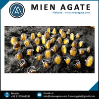 Offre Spéciale – Agate Mien Œil de Tigre Pierre Naturelle, Laiton Plaqué Argent 925, Monture Sertie, Style Punk, Qualité Supérieure, Ovale pour Enfants