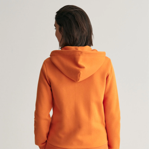 Pull à capuche en molleton confortable et élégant pour femmes imprimé hiver détente et activités de plein air col zippé et chaud XS taille avant Logo - Product Image 3