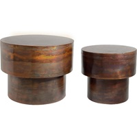 Tabouret latéral en fer et métal antique le plus vendu tabouret de canapé fait main rond Console d'incrustation d'os pour meubles de chambre à coucher de salon