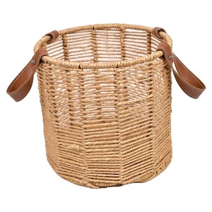 La cesta de almacenamiento de cuerda de algodón para lavandería tejida decorativa para sala de estar más vendida de La India. - Product Image 6