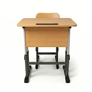 Escritorio Escolar Moderno con Patas Metálicas en Forma de T, Acabado con Recubrimiento en Polvo, Superficie de Madera Blanca, Silla Ajustable en Altura, Diseño Duradero y Minimalista - Product Image 3