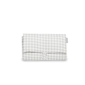 Matelas de voyage modulable - 45x75 cm - MOD. VICHY Motif à carreaux gris et blanc en coton - Product Image 1