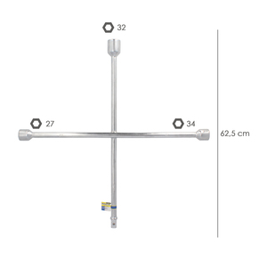 Chiave a croce 27 mm. 32 mm. 32 mm. 3/4". Per Camion. - Product Image 2
