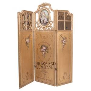 Paravent de style français antique peint à la main - Product Image 1