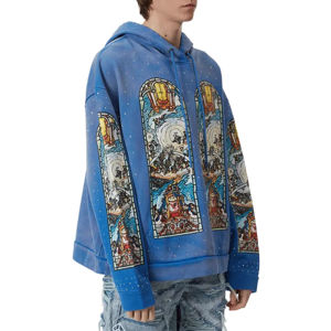 Sudaderas con Capucha de Invierno OEM, Lavado Ácido Personalizado, Pedrería, Alta Calidad, 100% Algodón, Impresión Digital, para Hombre, Precio Responsable - Product Image 6