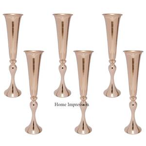 Nouveau modèle arrivée admirable Designer rose couleur trompette Vase ensemble de 6 centres de table d'affichage de fleurs pour la décoration de mariage - Product Image 1