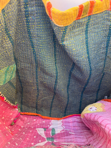 Bolso Kantha de algodón reversible hecho a mano para mujer, bolsos de mano informales de alta calidad con dos asas/correas, uso de compras en la playa abierta - Product Image 2