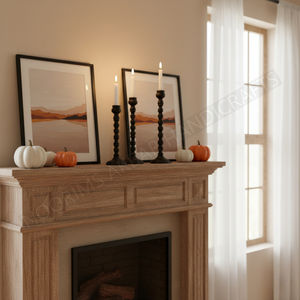 เชิงเทียนอลูมิเนียมตกแต่งบ้านและงานแต่งงานเชิงเทียนสำหรับตกแต่งบ้านโต๊ะเทียนสีดำ - Product Image 4