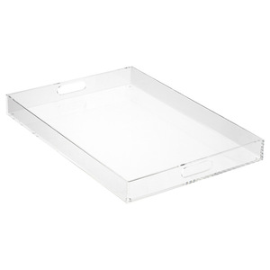 Plateau de service en acrylique avec poignées, forme personnalisée, vente en gros, poignée en acier, vente chaude - Product Image 6