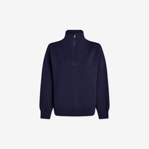 Sudadera con capucha de lana de algodón orgánico para mujer de alta calidad, Jersey informal de manga larga con media cremallera, sudadera de invierno de gran tamaño personalizada - Product Image 4