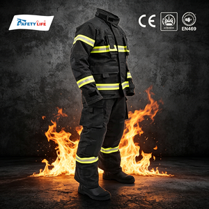 Uniformes de pompier isolants thermiquement, tailles L à XXXXXL, certifiés CE, en tissu aramide premium, économiques, jaunes, noirs, bleu marine - Product Image 2