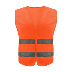 Chaleco de seguridad sin mangas de seguridad con cremallera unisex, camisetas de algodón de talla grande con múltiples bolsillos para hombres para correr, ciclismo, construcción - Product Image 1