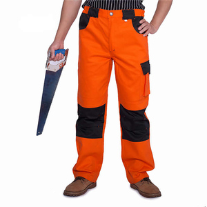 Pantalones de Trabajo de Poliéster Naranja de Alta Visibilidad para Hombre, Certificación CE, Transpirables, con Bolsillos Tipo Cargo, Tipo Uniforme con Detección de Agujas - Product Image 1