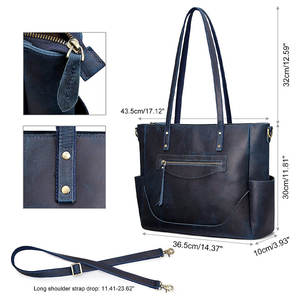 Nouveautés femmes 100% sac fourre-tout en cuir véritable avec logo imprimé personnalisé en cuir de vachette femmes dame sacs à bandoulière - Product Image 2