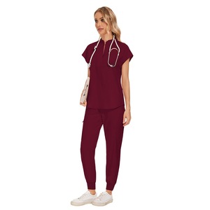 Custom Logo Unisex Stretchy Hospital Use Handwashing Shirt Pants <b>Set</b> High-end Medical <b>Doctor</b> Nurse Uniform Two-piece <b>Set</b> - Product Image 5
