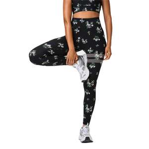 Shorts de yoga respirants en nylon et élasthanne, extensibles, pour fitness et sport, avec impression par transfert thermique, taille en V avec dentelle unie, extensibles dans quatre directions - Product Image 4