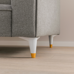 Patas de Muebles Modernas en Forma de T de Plástico Blanco de 15 cm con Tapas Pintadas Resistentes para Sofá Cama y Gabinete en Oficina en Casa - Product Image 3