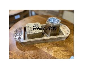 Brûleur Bakhoor en bois dernier modèle avec récipient en verre plateau en bois Mabkhar Prime Quality taille personnalisée Mabkhar - Product Image 4