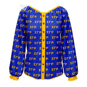 Greek Sigma Gamma Rho Sorority Ready To Ship Organic Cotton Blouse Shirt <b>Top</b> Greek Paraphernalia Party Shirt - Product Image 1