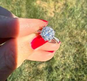 D Color 1.5Carat Round Brilliant Cut Moissanite Diamond Solitaire Ring 14K Solid White Gold Engagement Party Gift for Partner - Product Image 2