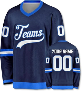 Maillot de hockey sur glace professionnel, services OEM, imperméable, 100 % polyester, impression par transfert thermique, durable, réversible, personnalisé - Product Image 2