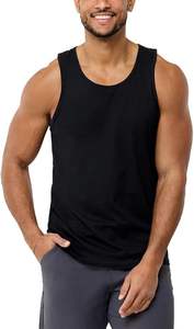 Hot Sale <b>Black</b> Men's Muscle Gym <b>Vest</b> Wrestling SingletsBasic Tank Tops for Men - Minimal Plain Tanks for Beach Exercise - Product Image 2