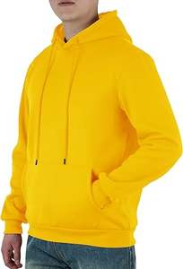 Sweats à capuche décontractés d'hiver pour hommes couleur unie 100% coton polaire coupe régulière séchage rapide et respirant de haute qualité - Product Image 4