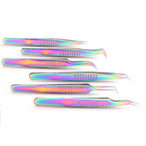 Pinzas de pestañas de titanio con estilo con punta afilada a mano pinzas probadas a mano de acero japonés disponibles en todos los ángulos - Product Image 2