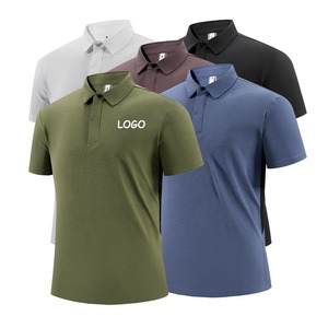 Polo de hombre en blanco transpirable de secado rápido OEM y ODM, Polo de golf de secado rápido transpirable de manga corta de ajuste regular de alta calidad para hombre - Product Image 1