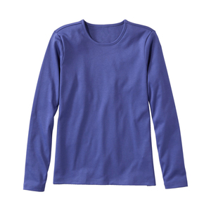 T-shirt en coton Pima pour femmes à manches longues col rond blanc doux à séchage rapide t-shirt uni hommes lourds vêtements de rue mode Vintage - Product Image 6