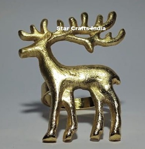 Vente en gros chaude joli bouton de serviette en forme de lapin rond de serviette en métal doré de Pâques pour la décoration d'ambiance de restaurant - Product Image 1