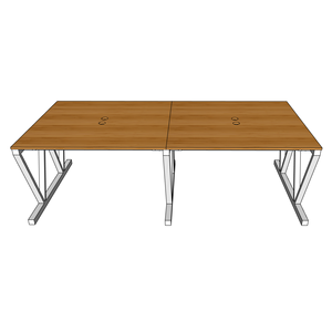 BFVB012-VBamboo 4-Piece Cluster <b>Workstation</b> 240x120cm Luxury Minimalist Contemporary Design L Melamine <b>Desk</b> Assembly Required - Product Image 5