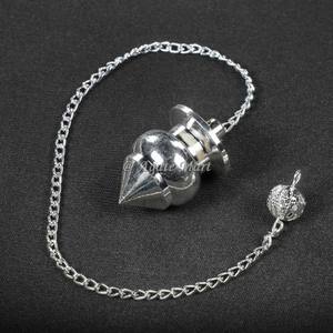 Grossiste Pendules en laiton argenté naturel Pendules de radiesthésie en forme de goutte Pierre semi-précieuse Artisanat - Product Image 5