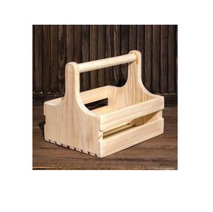 Porte-couverts moderne en bois d'acacia avec poignée Organisateur polyvalent pour la vaisselle pour la cuisine - Product Image 4