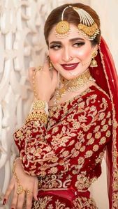 BEAUTIFUL HEAVY BRIDAL <b>BLOUSE</b>, LEHENGA & DUPATTA DRESS WITH Embellished in Crystal Glass Beads,STONE,DABKA Work for Wedding=2024 - Product Image 3