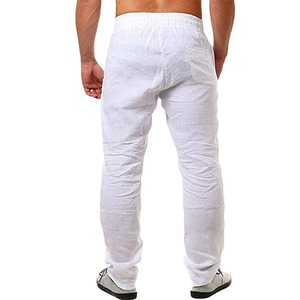 Pantalons de plage d'été pour hommes, pantalons de jogging, vêtements de rue, pantalons de sport en coton et en lin, pantalons décontractés, pantalons respirants à jambe droite - Product Image 6