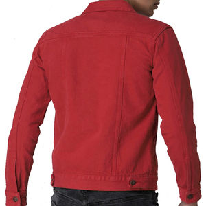 Vestes en jean pour hommes, col en duvet tendance, manches longues, poches latérales, streetwear - Product Image 3