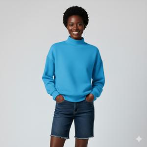 Service OEM/ODM Entièrement Personnalisé Sweatshirts Femme à Col Roulé Réversible à Manches Longues avec Logo Avant pour l'Hiver - Product Image 2