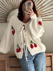 Оптовая продажа, Женский жаккардовый кардиган с вышивкой - Product Image 2