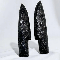 Grands Couteaux en Obsidienne Noire Faits à la Main Dagues en Cristal Sculpté en Vrac Lot