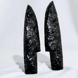 Cuchillos de obsidiana negros grandes hechos a mano, dagas de cristal talladas a granel - Product Image 6