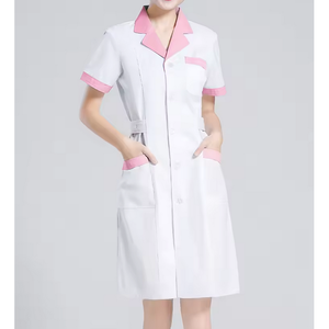 Blouse de laboratoire de base personnalisable pour femmes, longueur régulière, manches courtes blanches pour les hôpitaux comme uniformes - Product Image 5